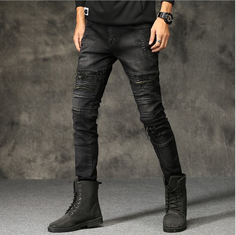 Title 2, Jeans strappati da uomo slim fit versatile tend...