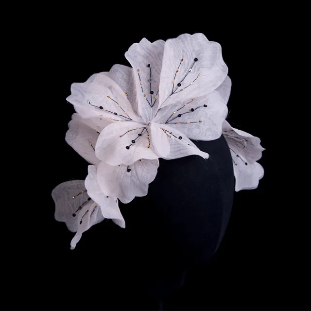 Handmade Silk Yarn Flower Headdress Bride Pink - Shop at LoveMi