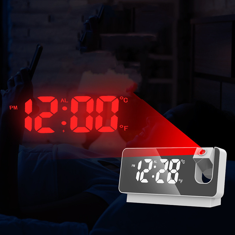 3D Projection LED Mirror Alarm Clock – Digital Display with Snooze - Image 2