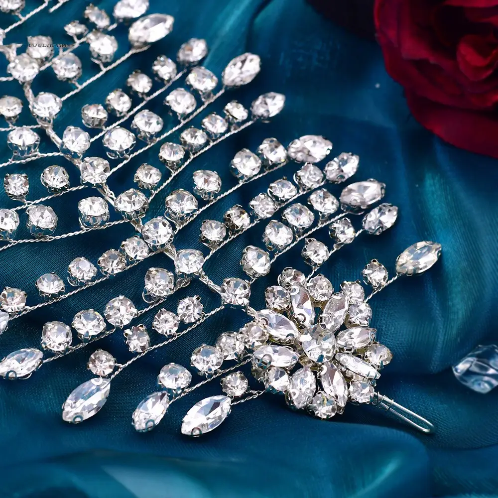 Silver Forehead Hair Accessories With Diamonds