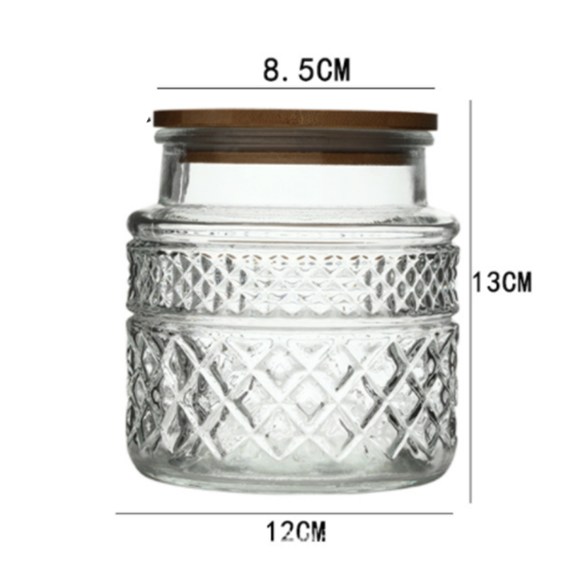 Title 1, New French Glass Sealed Jar Bamboo Lid Moisture...