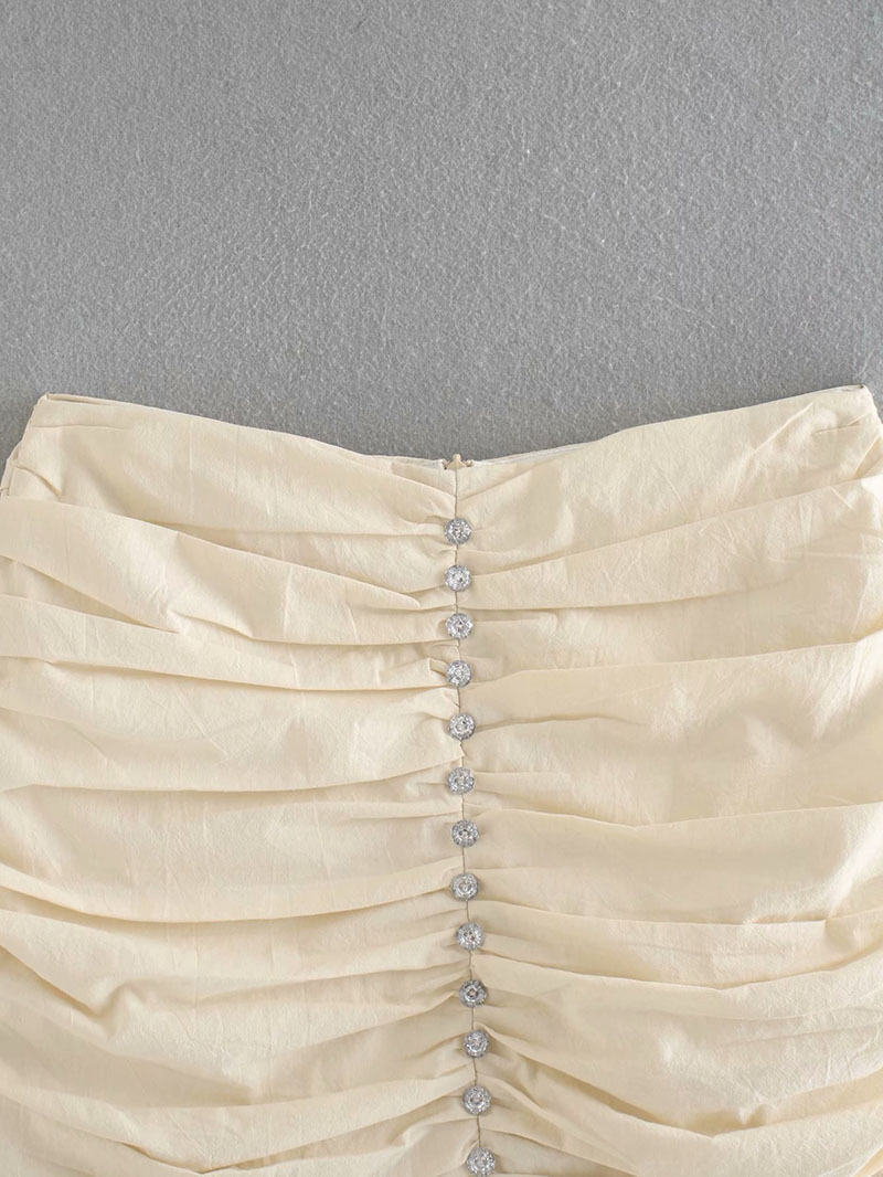 European And American Style High Waist Slim Pleated Hip Skirt