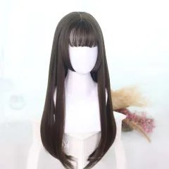 Wig Women's Black Long Straight Net Red Lolita - Chestnut Brown - View 1