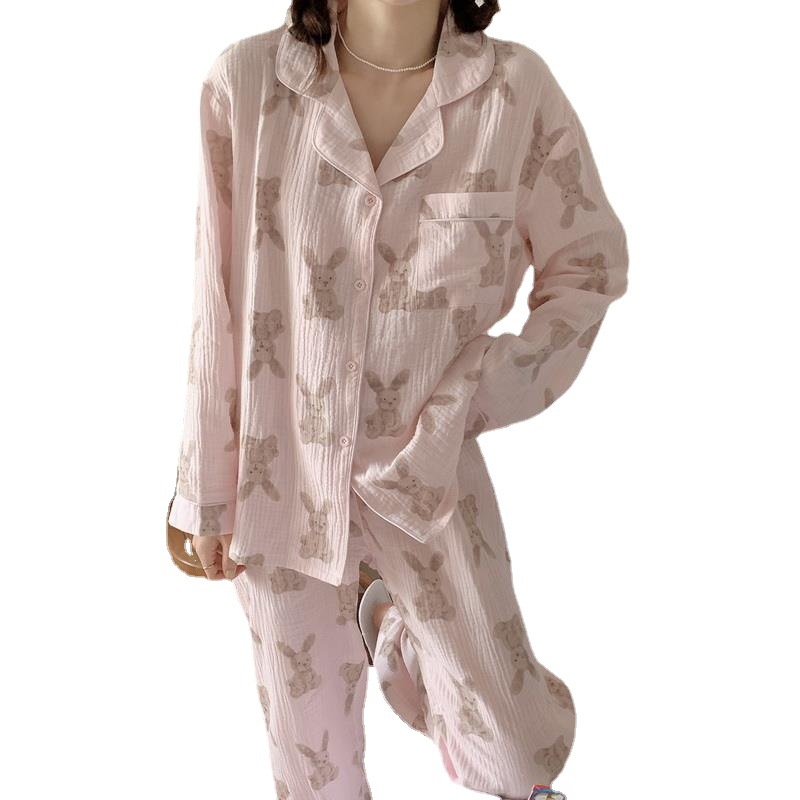 Bunny Pattern Pajamas Long Sleeved