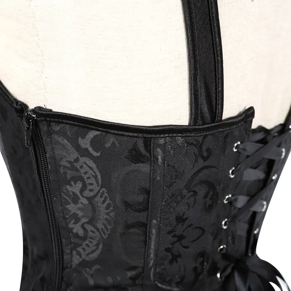 Halter Neck Zipper Jacquard Pattern Ladies Shapewear