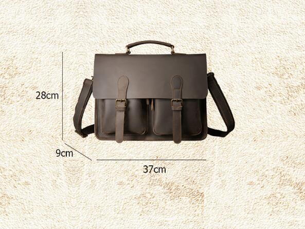 Men's Business Leather Shoulder Messenger Briefcase — foto 4