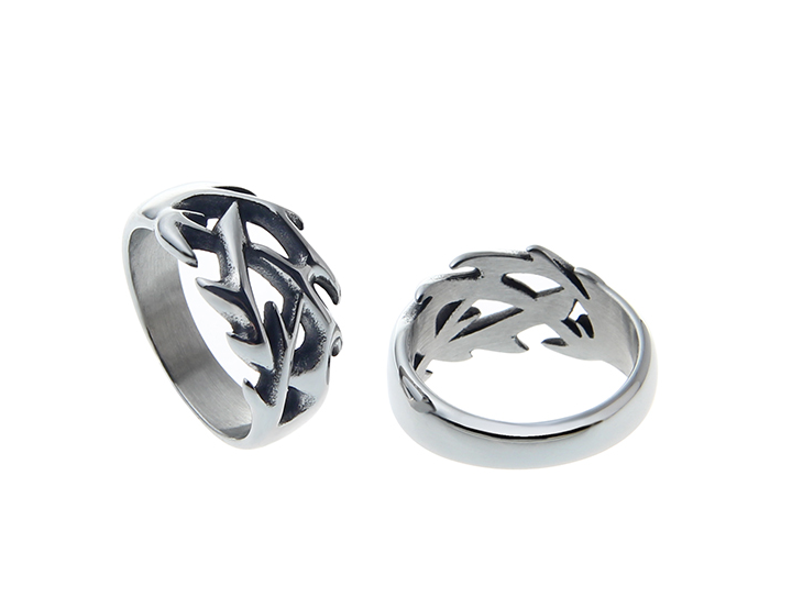 Title 2, Vine Geweven Vintage Titanium Stalen Ring. Duur...