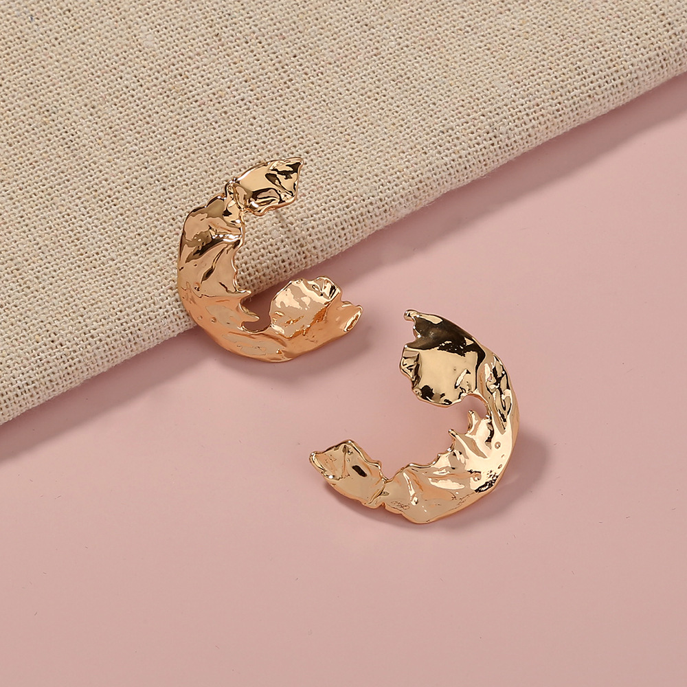 S925 Silver Needle Map Shape Map Earrings Female  Gold Symmetrical Earrings