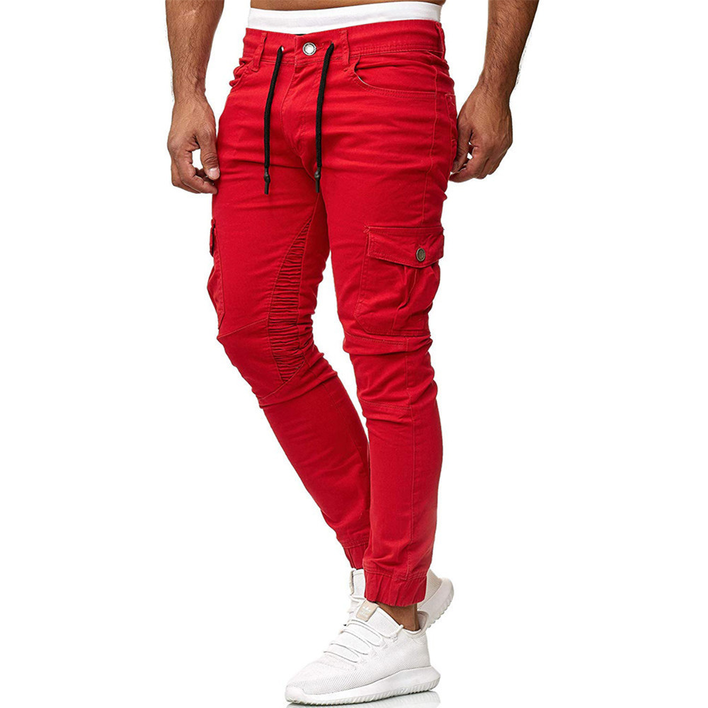 Men's Versatile Casual Sweatpants Woven Pocket Patchwork