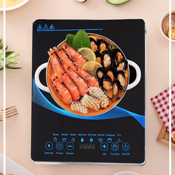 Electric Induction Hob Portable Hot Plate Hobs Digital Touch Single Cooker 2200W