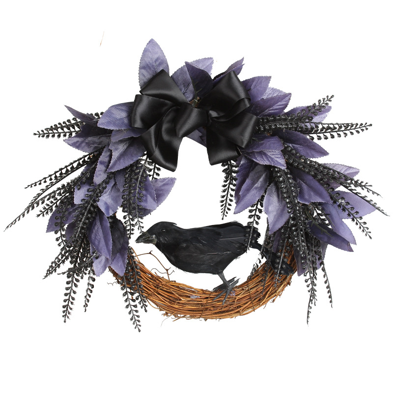 Halloween bowknot crow garland door hanging (halloween bow