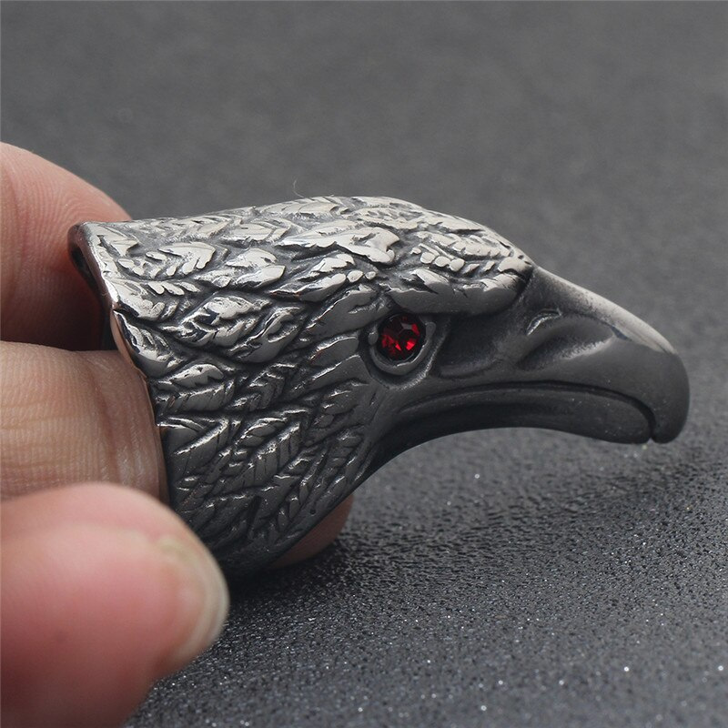 Metal Punk Eagle Animal Ring Men