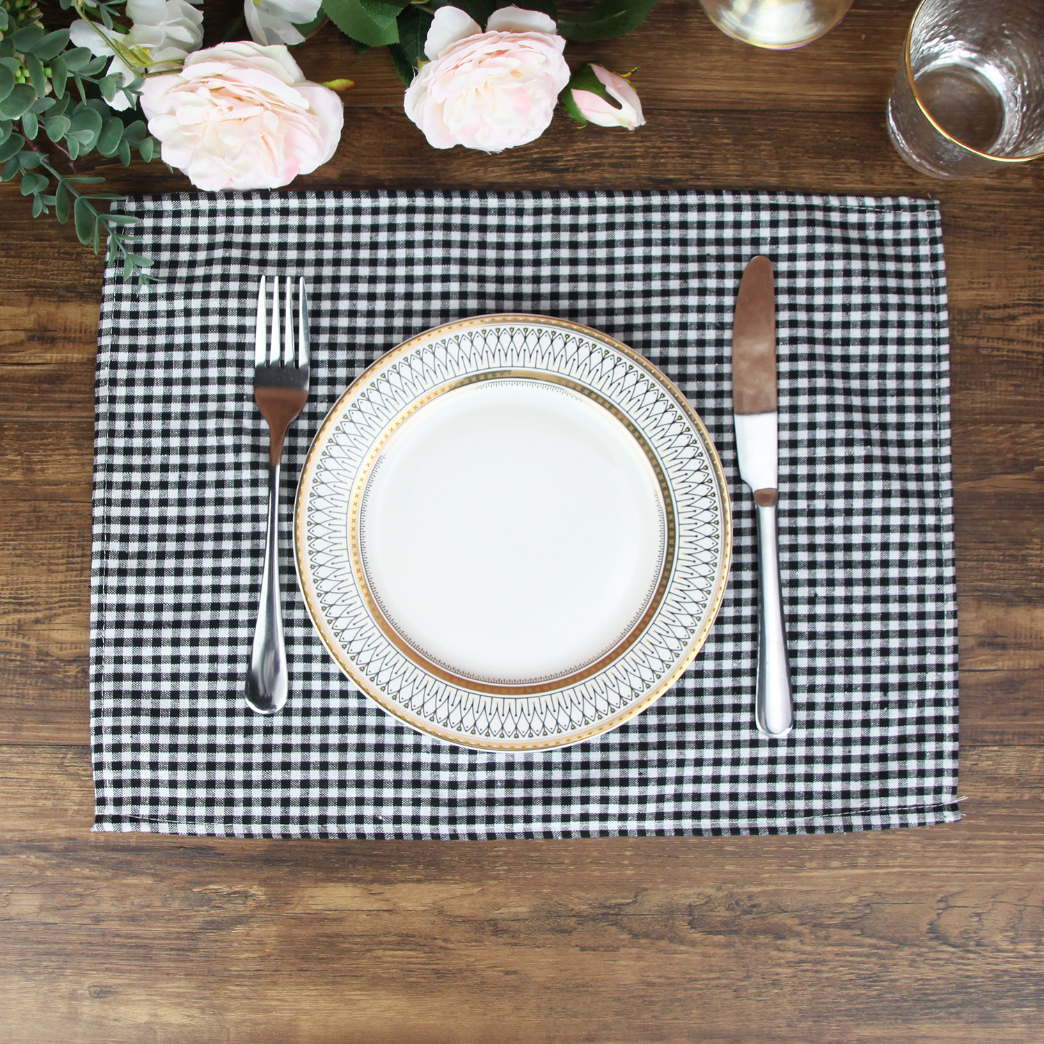 Title 2, Plaid Polyester Cotton Western Food Placemat Te...