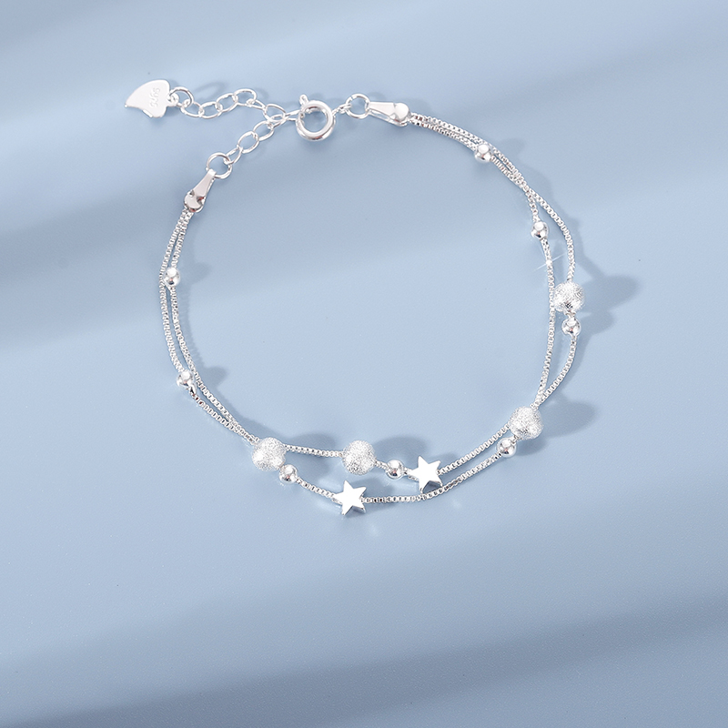 Title 4, Damen-Armband mit Doppelstern aus Sterlingsilber