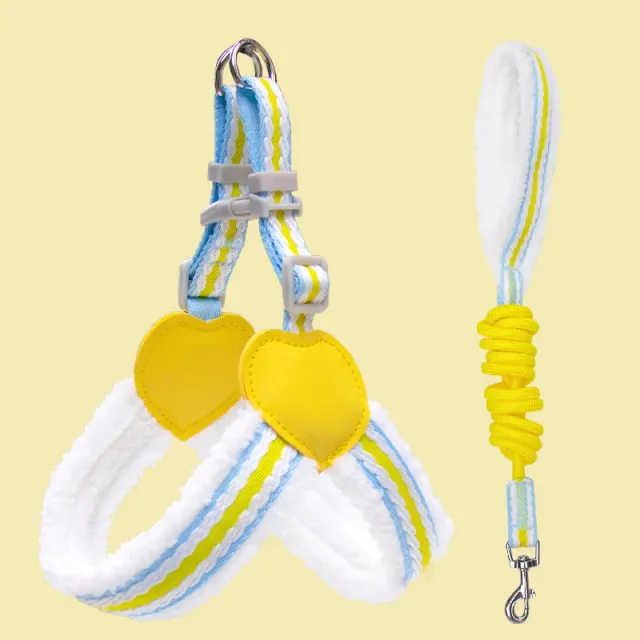 Dog Leash Summer Breathable Corgi Shiba Inu Bichon Chest Vest Walking Dog Leash Small And Medium sized Dog Pet Supplies Yellow Chest And Back 1.5Met - Shop at LoveMi
