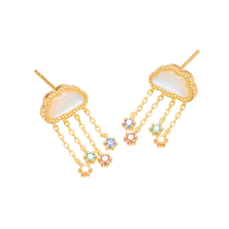 New Cloud White Butterflies Earrings