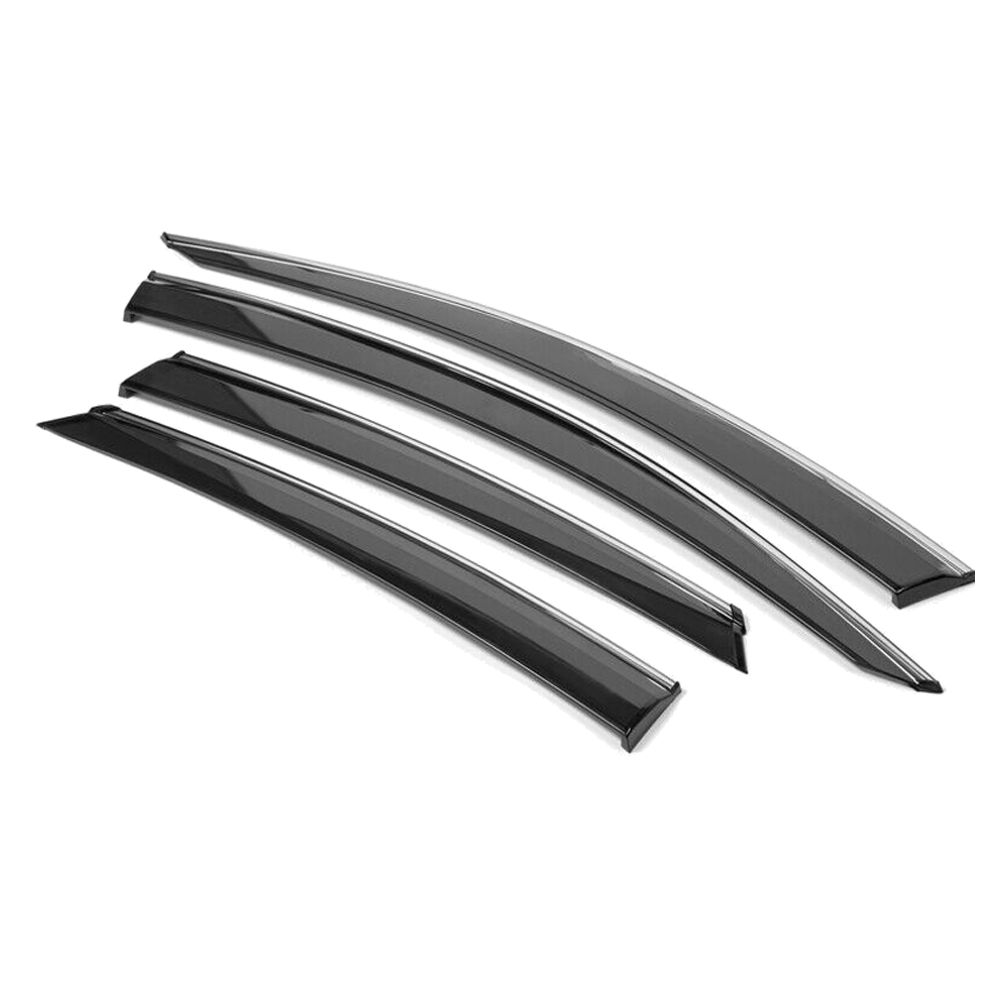 Fits 16-21 H Onda Civic Sedan OE Style Window Visor Rain Guard W- Chrome Trim 4PC