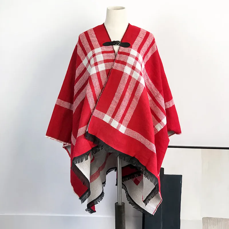 Women's Fashion Simple Double-sided Shawl - Christmas Red