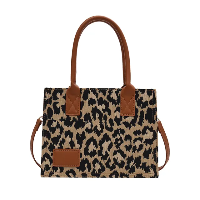 Leopard Print Trendy Small Square Bag Shoulder Brown - Shop at LoveMi