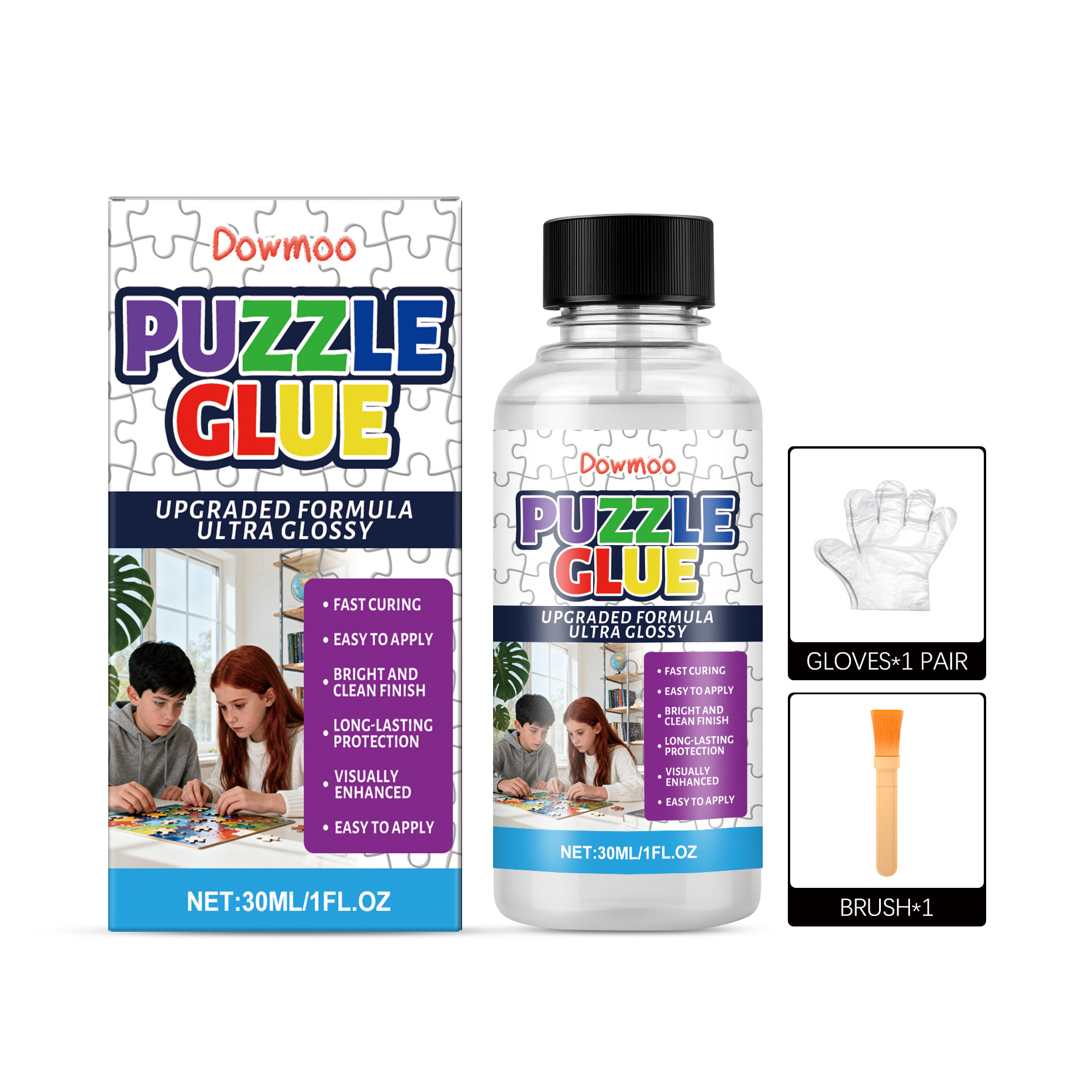 Cross-border DOWMOO Puzzle Glue Kit, DIY Puzzle Glue, Transparent, Non-yellowing, Suitable For Students And Office Use. 5