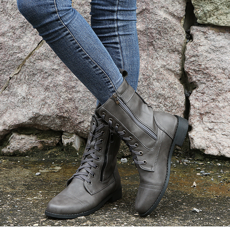 Women's Plus Size European And American Flat Low-heeled Boots