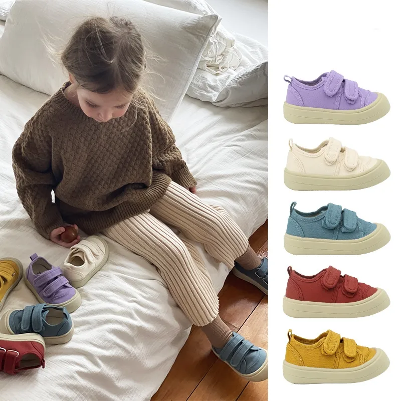 Children's Canvas Shoes Spring And Autumn Velcro