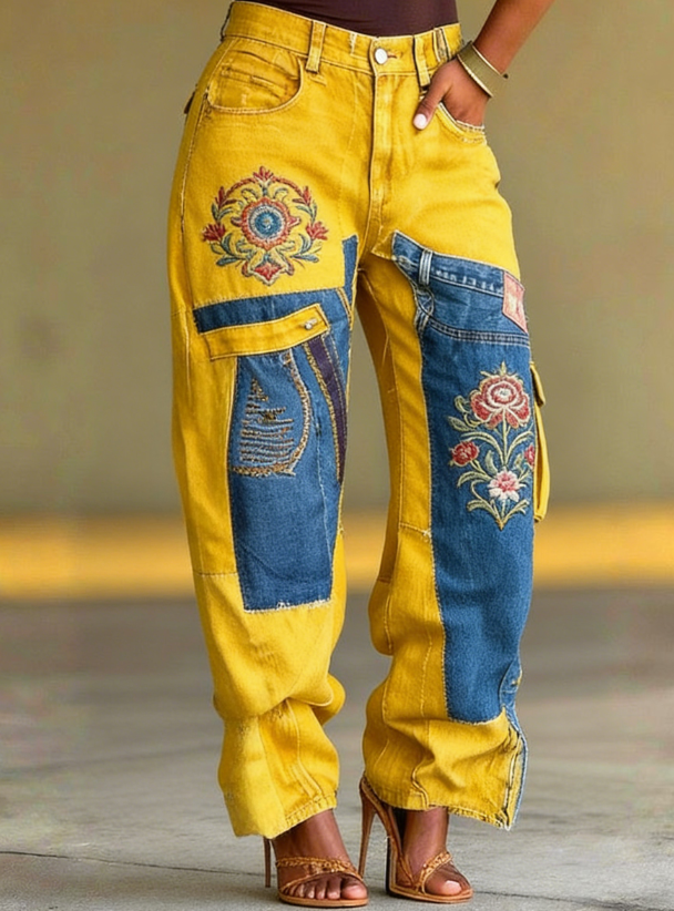 Spliced Workwear Jeans