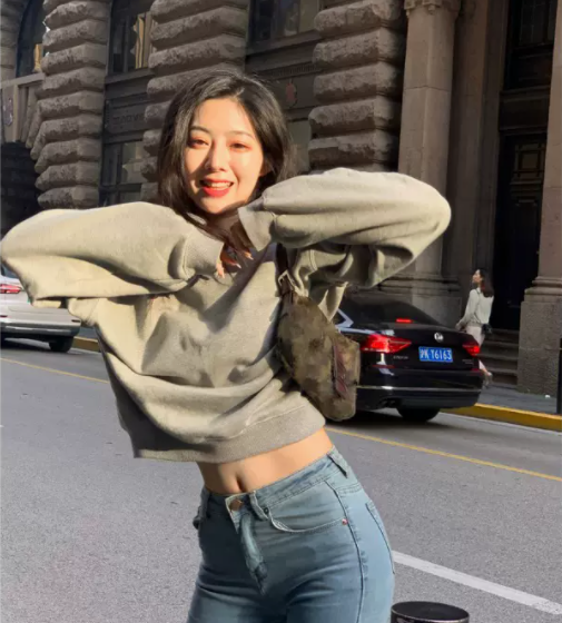 Korean Style High Waist Short Grey Sweater