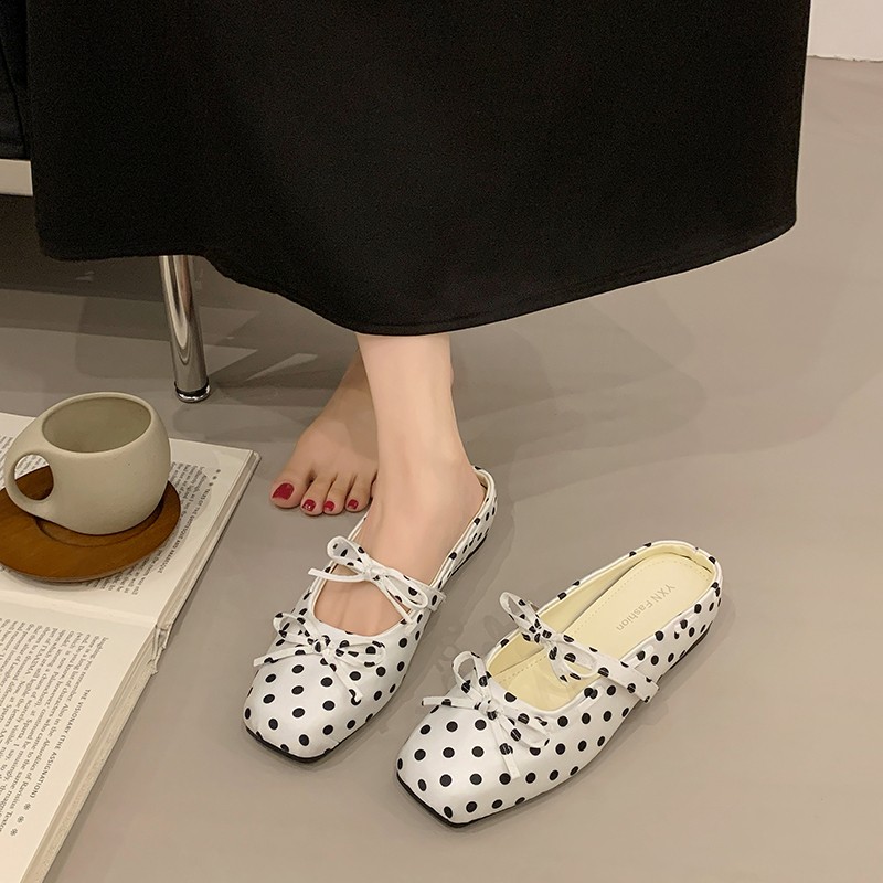 Bow Polka Dot Mules, picture 2 of 4