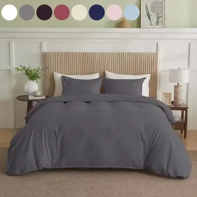 Serta Simply Clean Pleated Duvet Cover Queen