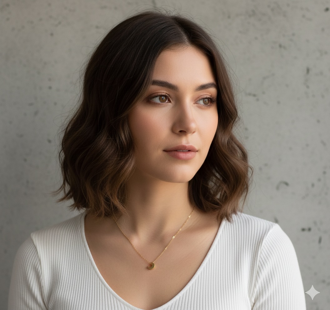 Stainless Steel Mini Moon Necklace For Women