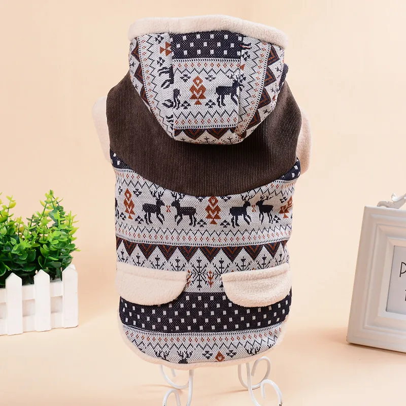 Pet Clothing Fawn Snowflake Hooded Cotton Coat - Animal Models