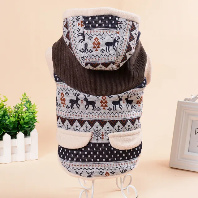 Pet Clothing Fawn Snowflake Hooded Cotton Coat Animal Models - Shop at LoveMi