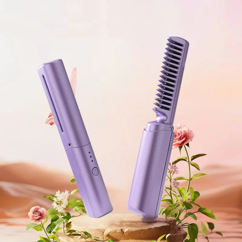 Professional Wireless Hair Straightener Curler Comb Fast Heating Negative Ion Straightening Curling Brush Hair Styling Tools – image 6
