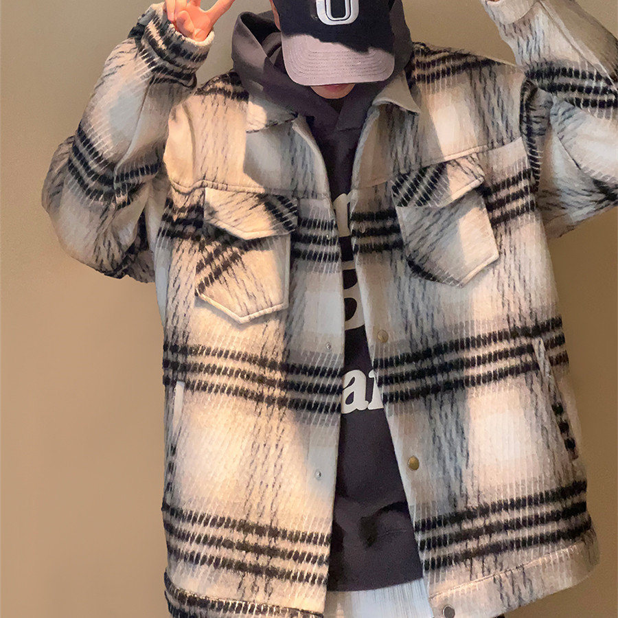 Men's And Women's Loose Shirt Plaid Coat Top