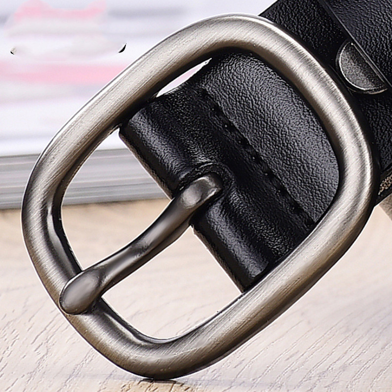 Title 2, Hair Belt Female Leather Pin Buckle Retro Cowhi...