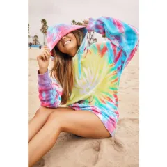 European And American Pullover Tie-dye Print Gradient Colour Long-sleeved Hooded Sweater - 1Color-S - View 1