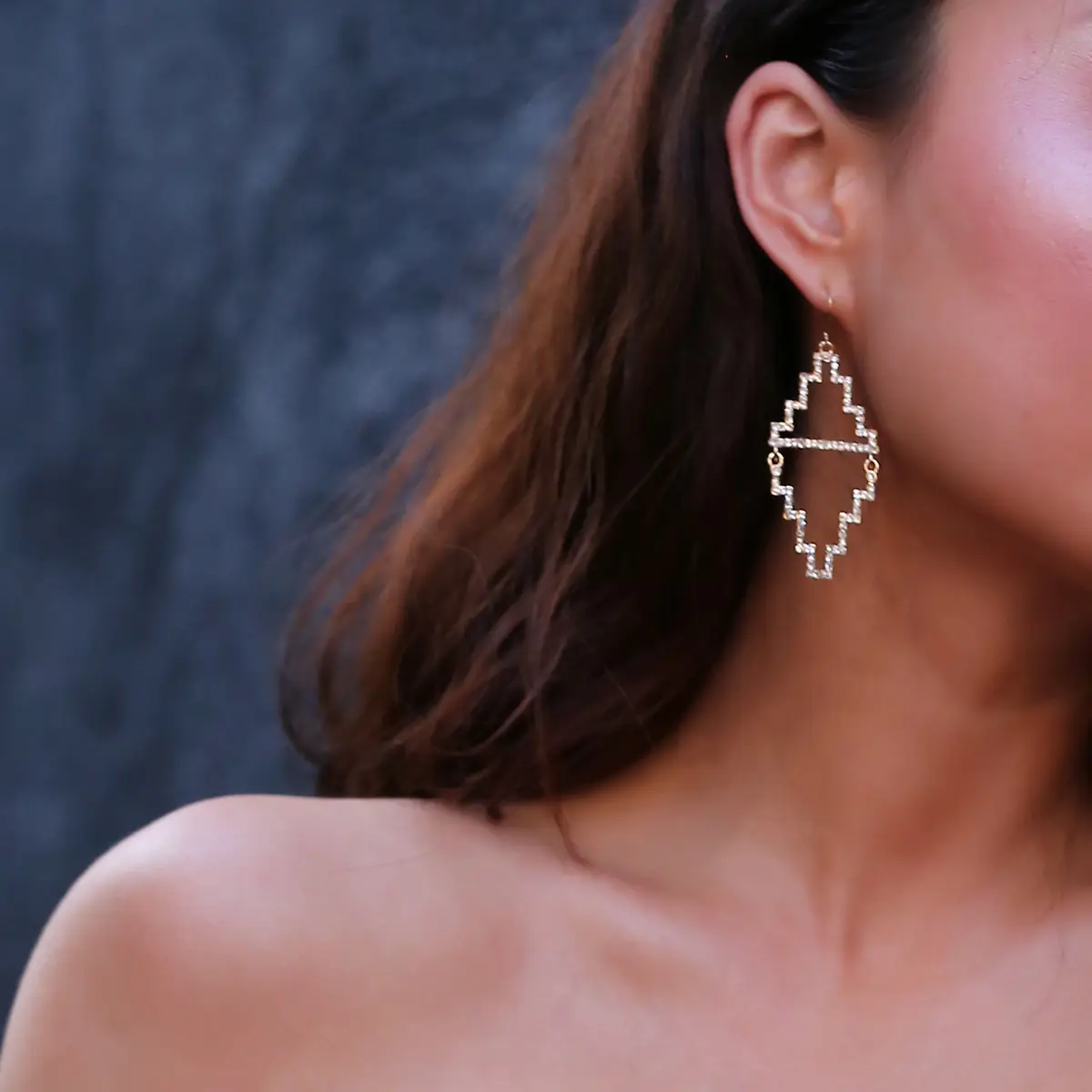 Simple And Personalized Diamond-studded Street Stud Earrings