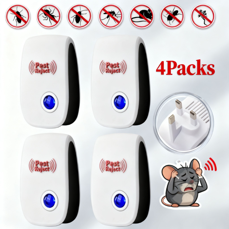 4 PCS Ultrasonic Plug In Pest Repeller Deter Mouse-Mice-Rat-Insect Repellent 6