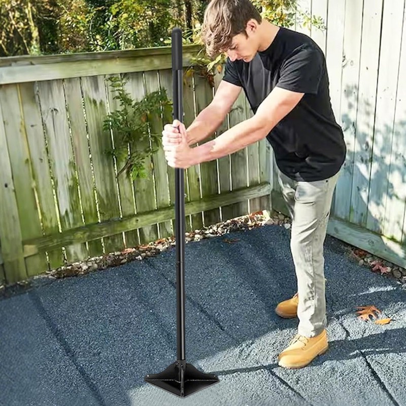 Steel Tamper With 122 Cm Handle 20x20cm Garden Rubber Grip For Laborsaving Uk — image 6