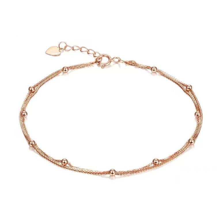 Title 3, Pulsera Estrella Perla Doble Capa Oro 18K