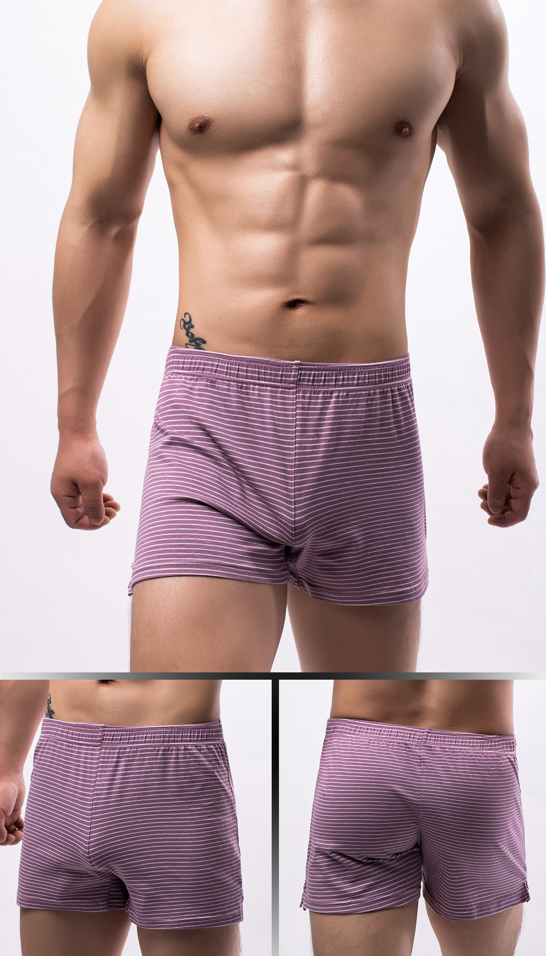 Title 6, Breathable Cool Striped Shorts Three-point Paja...