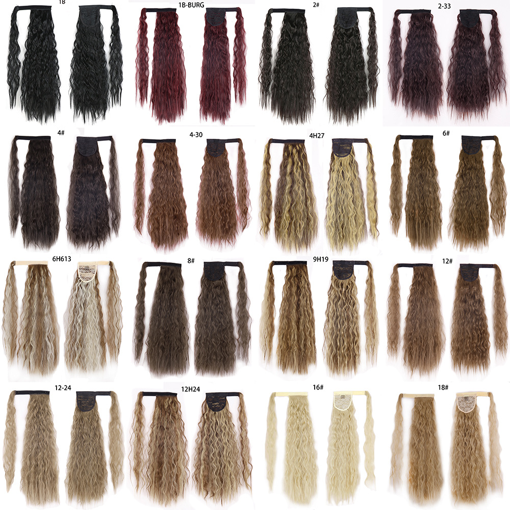 Ponytail Wig Water Wave Velcro Banding Chemical Fiber High Temperature Silk — foto 3