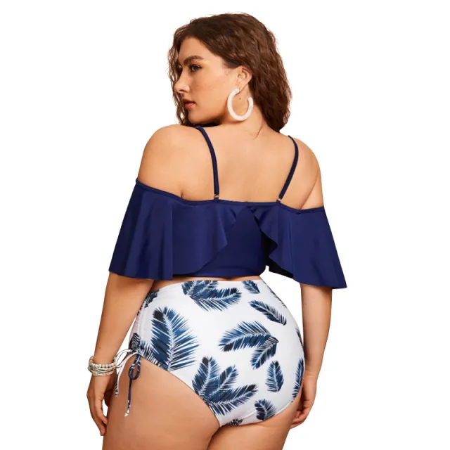 Bikini Tube Top Drawstring One shoulder Ruffled Swimsuit A 4Xl - Shop at LoveMi