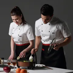 Western-style Doudou Chef's Clothing For Western Restaurant In Summer - White - View 1