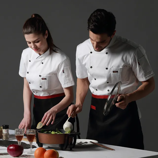 Western style Doudou Chef's Clothing For Western Restaurant In Summer White - Shop at LoveMi