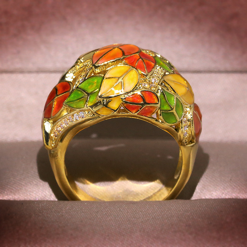 Gold-plated Color Separation Exaggerated Flower Ring Children's Bracelet