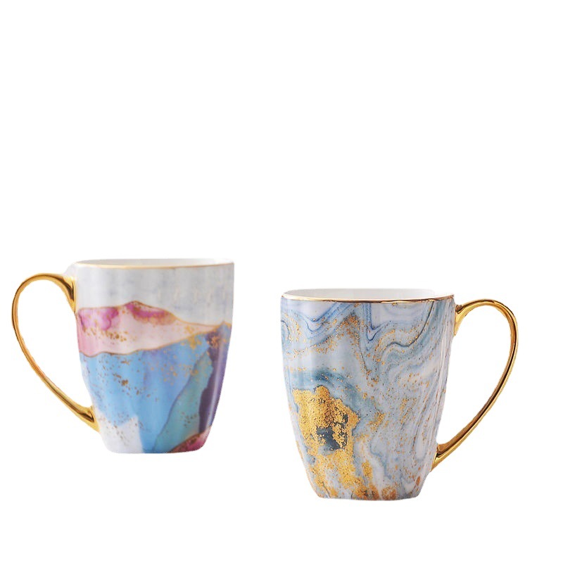 Bone china cup couple bone china mug (qianhe hongyan)
