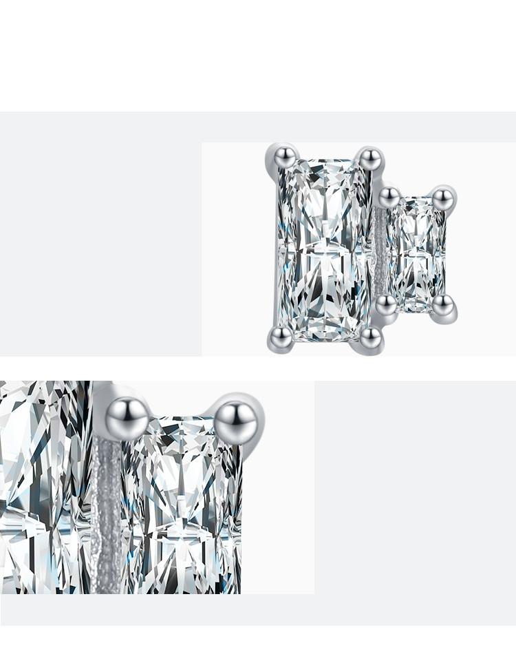 Sterling Silver Diamond Zircon Earrings Female