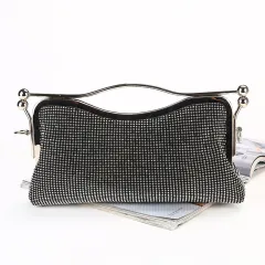 New Fashion Diamond Clutch Ladies Large Capacity Chain - Black - View 1